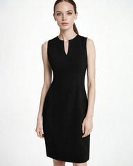 Robe de Travail en Soie 40 Mommes Sans Manches Longueur Genou