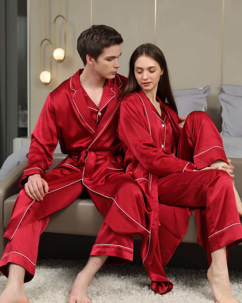 Peignoirs et Pyjamas en Soie Longs pour Couples