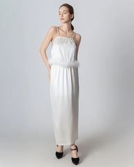 Ensemble Camisole en Soie Décolleté Dos Nu et Jupe Maxi en Soie