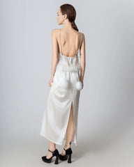 Ensemble Camisole en Soie Décolleté Dos Nu et Jupe Maxi en Soie