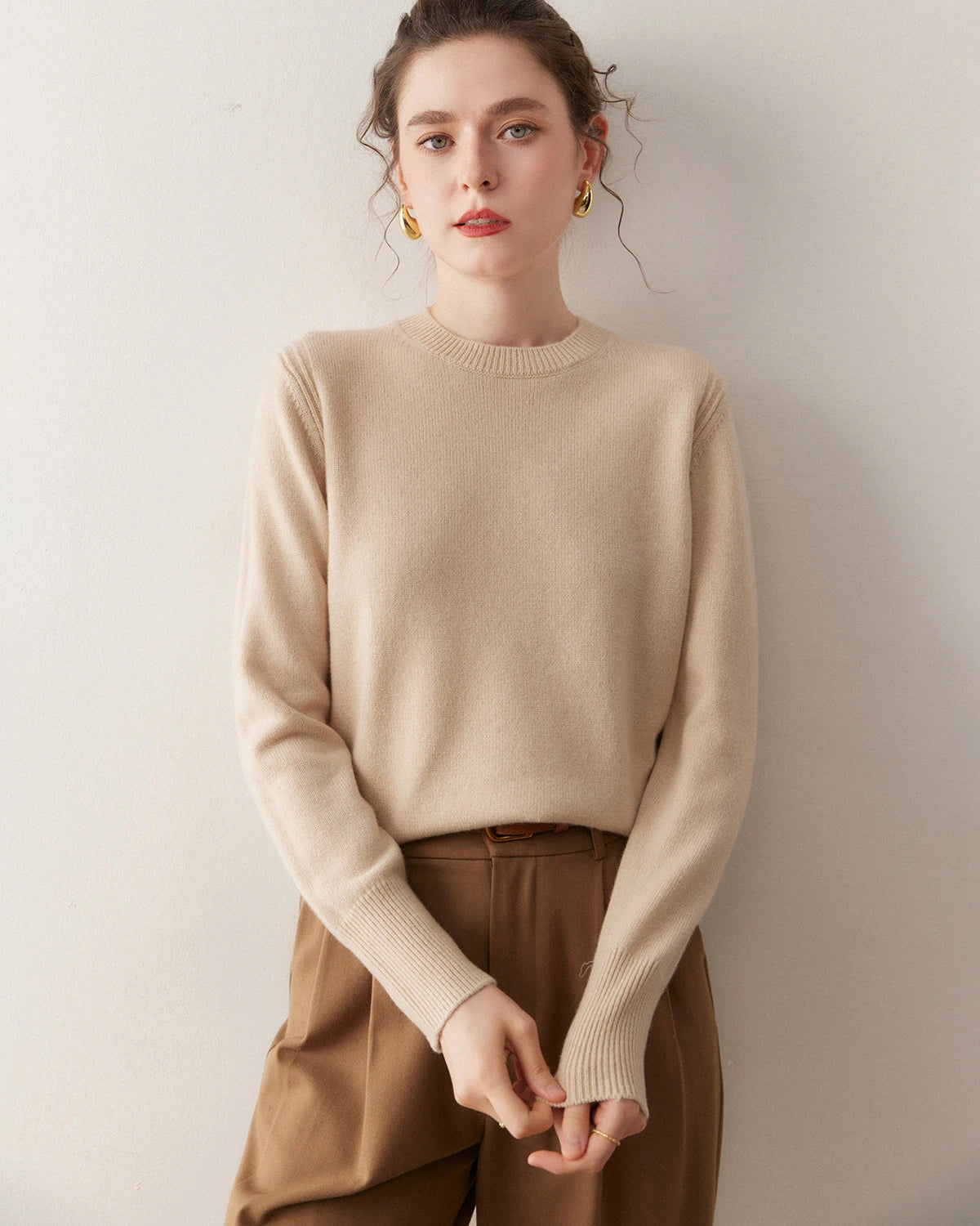 Pull en cachemire à col rond pour femme