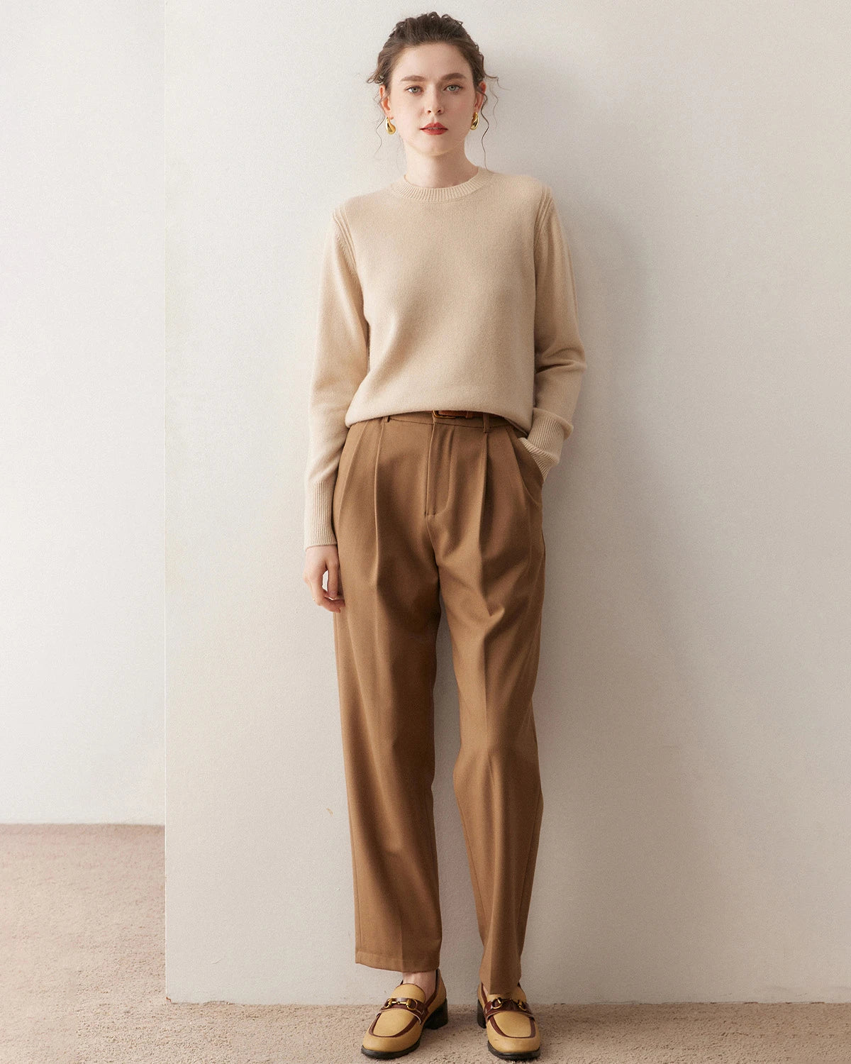 Pull en cachemire à col rond pour femme