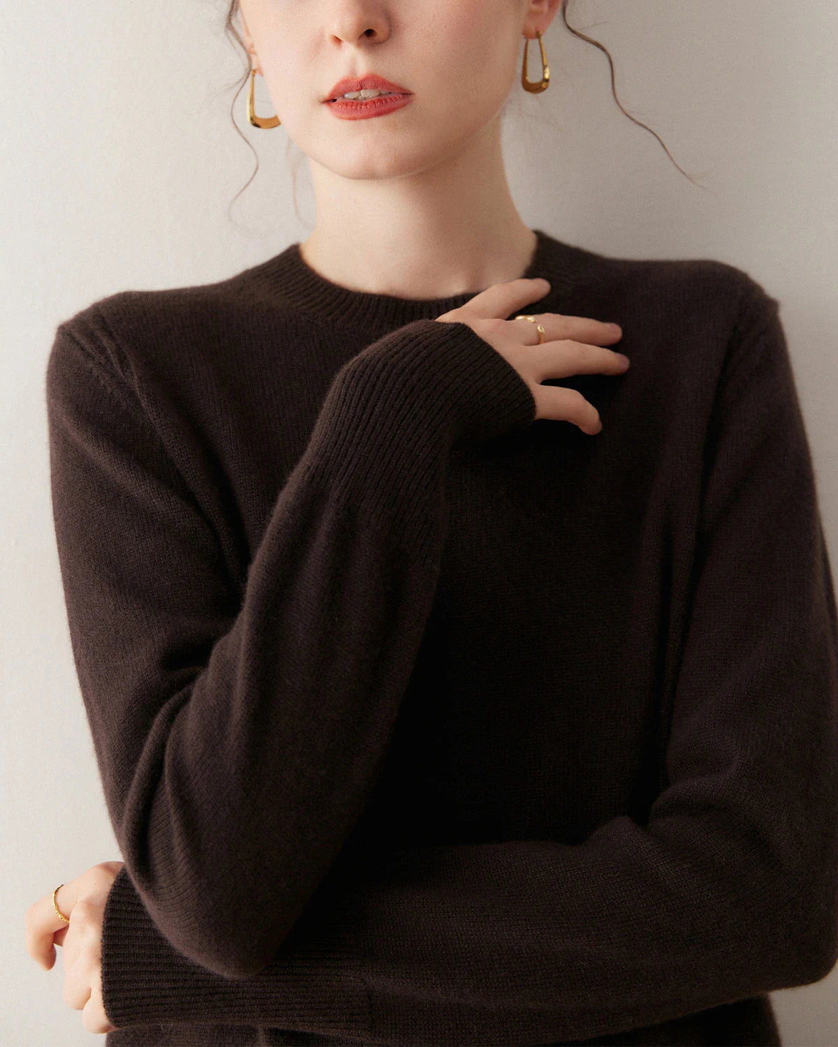Pull en cachemire à col rond pour femme
