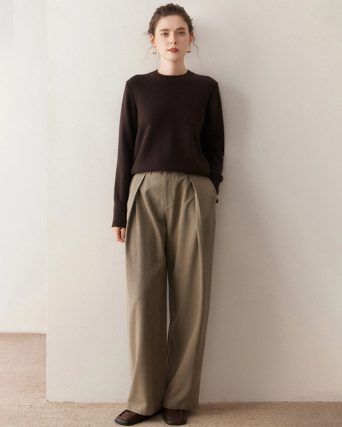 Pull en cachemire à col rond pour femme
