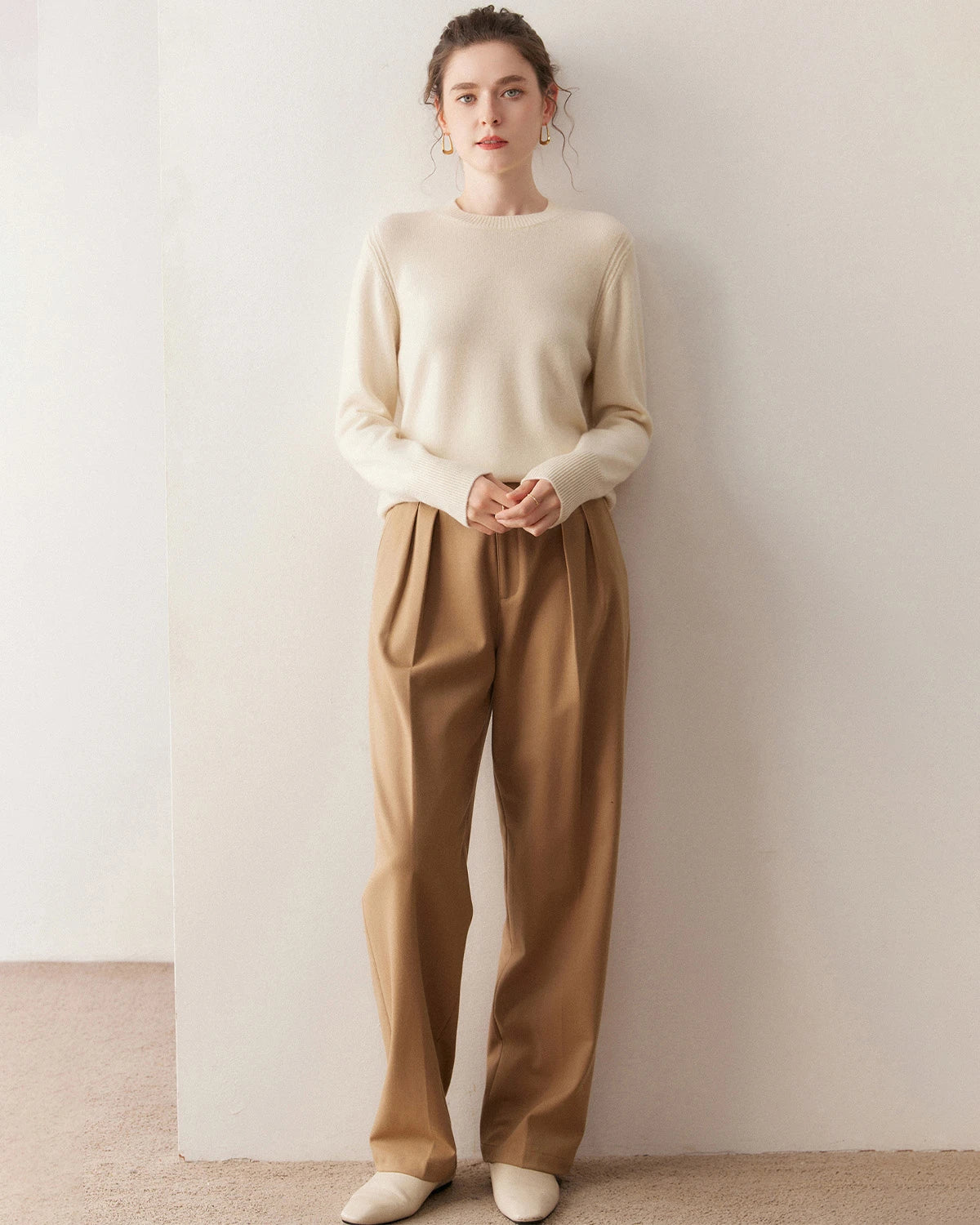 Pull en cachemire à col rond pour femme
