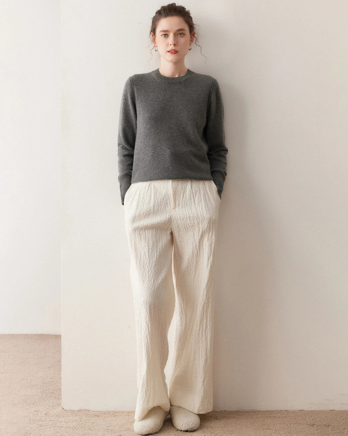 Pull en cachemire à col rond pour femme