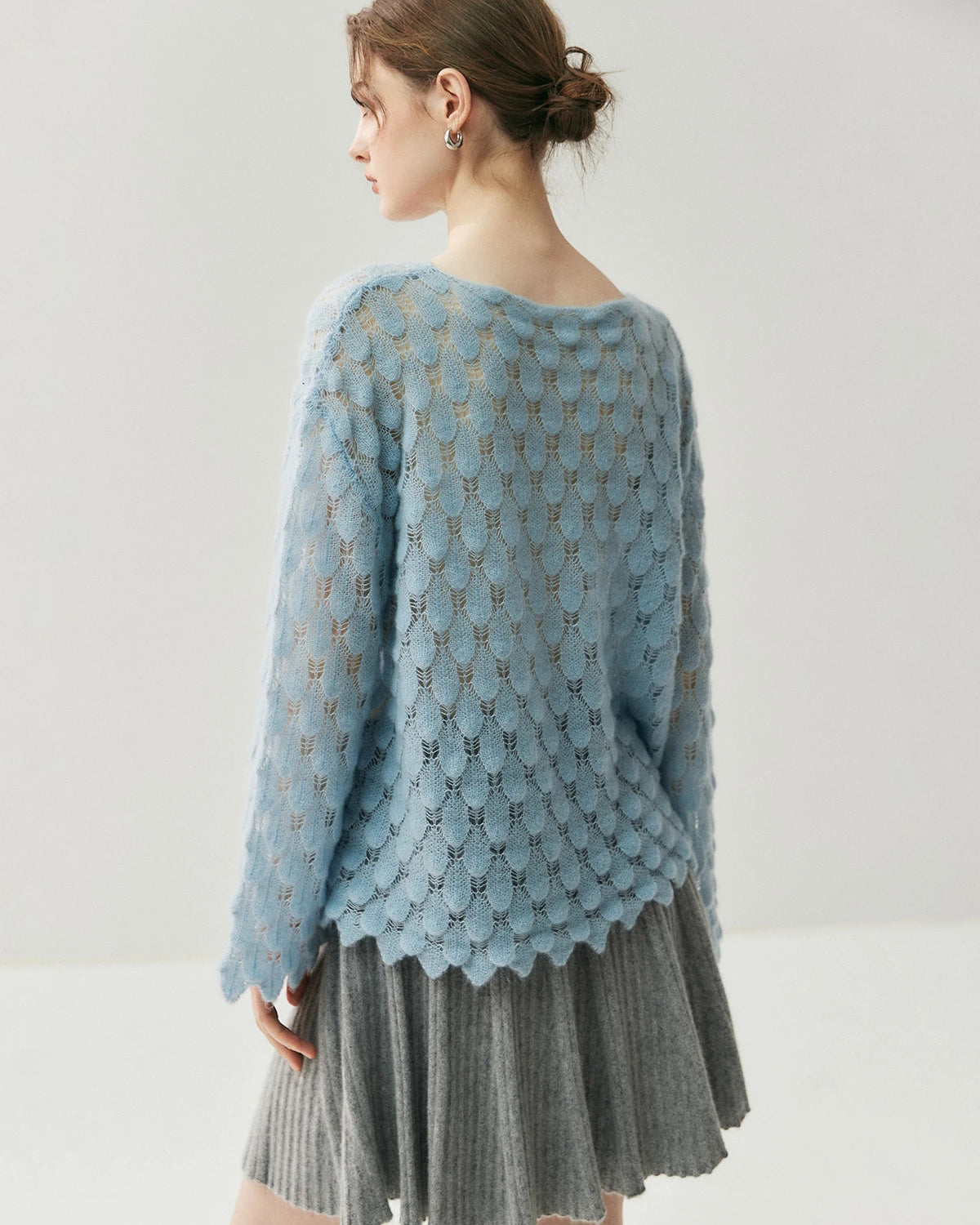 Pull Col Rond en Soie et Cachemire Respirant