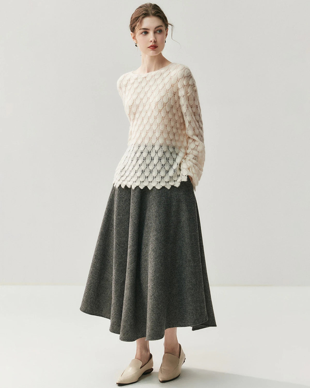 Pull Col Rond en Soie et Cachemire Respirant