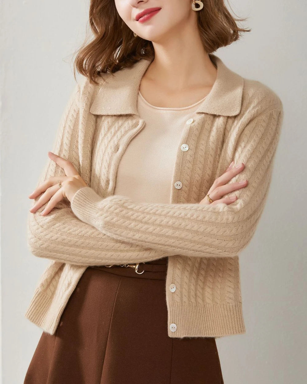 Cardigan en Cachemire à Tricot Nœud