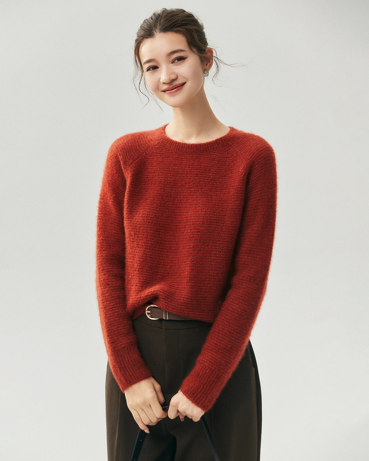 Pull en cachemire et soie à manches raglan