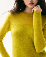 Pull en cachemire et soie à manches transparentes