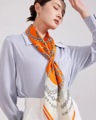 Foulard en Soie à Imprimé Chaîne