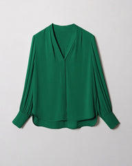Blouse en Soie à Décolleté en V Profond Chic