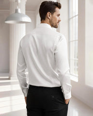 Chemise en Soie à Col Classique Longue pour Homme