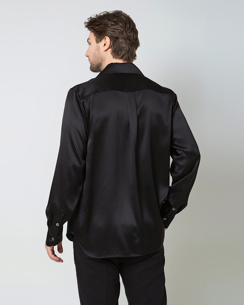 Chemise en Soie pour Homme à Manches Longues Classique