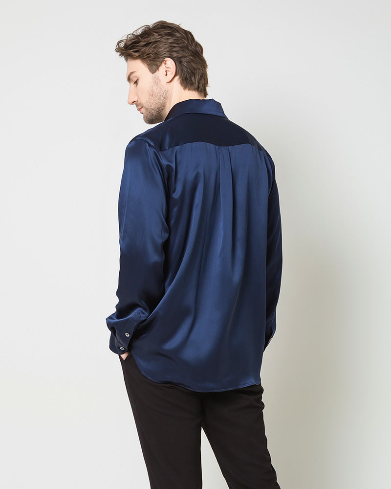 Chemise en Soie pour Homme à Manches Longues Classique