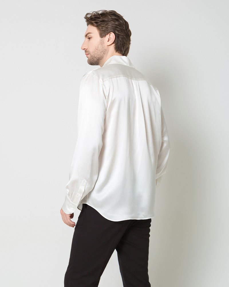 Chemise en Soie pour Homme à Manches Longues Classique