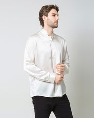 Chemise Classique en Soie pour Homme à Boutons