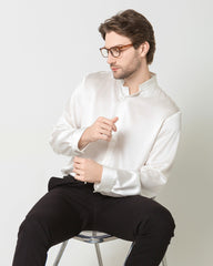 Chemise Classique en Soie pour Homme à Boutons