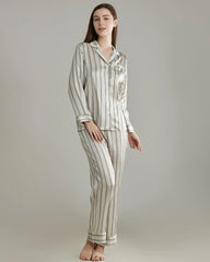 Ensemble de Pyjama en Soie Rayé Classique