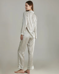 Ensemble de Pyjama en Soie Rayé Classique