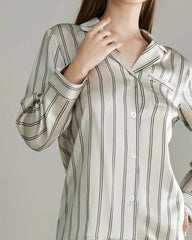 Ensemble de Pyjama en Soie Rayé Classique