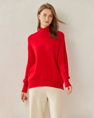 Pull en Cachemire Oversize Col Roulé Confortable