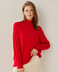 Pull en Cachemire Oversize Col Roulé Confortable