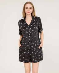 Ensemble de Pyjama Court en Soie Crescent