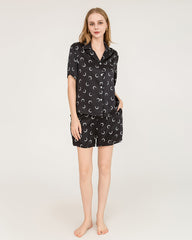 Ensemble de Pyjama Court en Soie Crescent