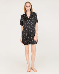 Ensemble de Pyjama Court en Soie Crescent