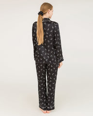 Pyjama en Soie Imprimé Lune Croissante