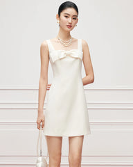 Robe mini en soie 40 mommes à col lavallière