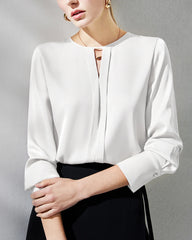 Blouse en soie avec fente pour femme