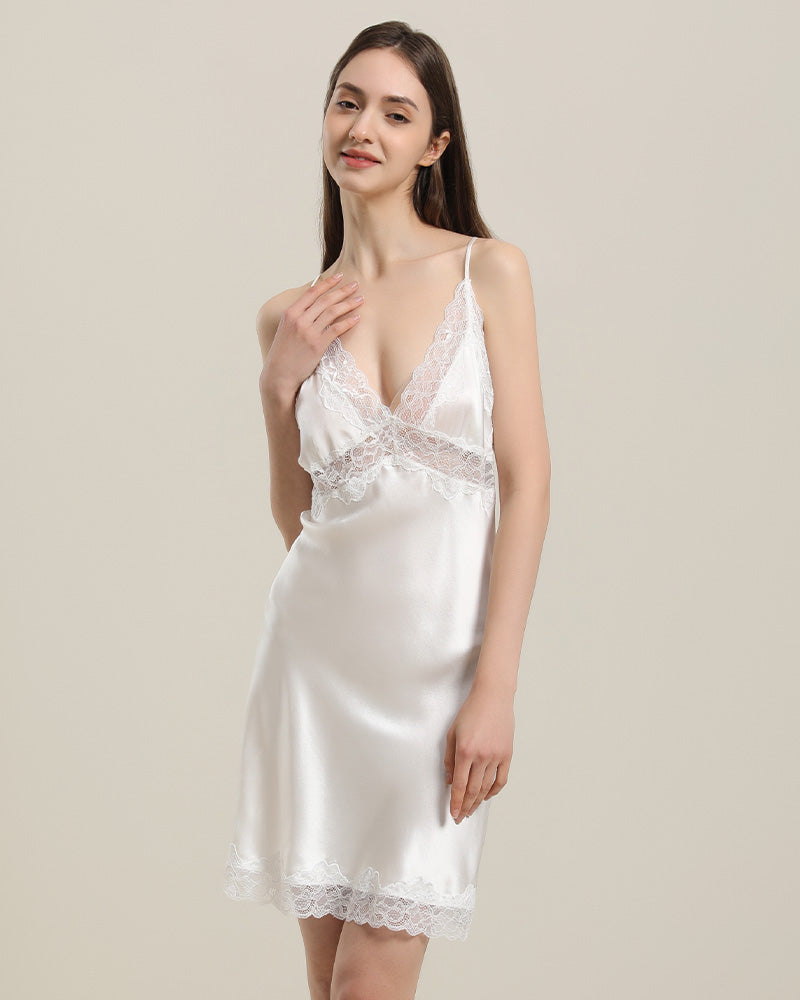 Nuisette en Soie avec Dentelle