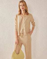 Cardigan en Cachemire Tricoté Essentiel