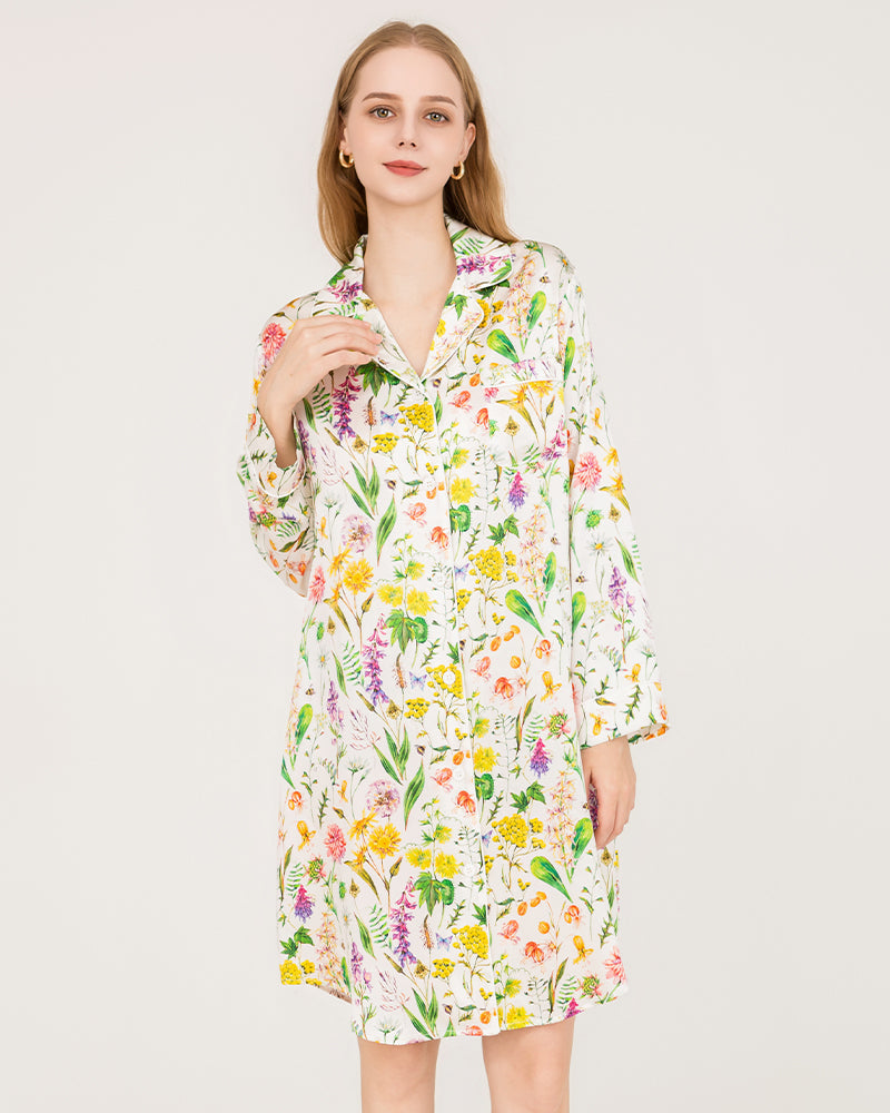 Nuisette Florale en Soie Pure et Luxueuse