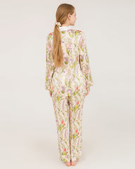Ensemble de Pyjama en Soie Pure Luxueuse à Imprimé Floral