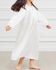 Chemise de nuit en soie à manches longues pour fille