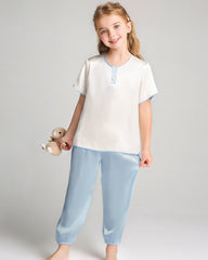 Ensemble pyjama en soie à manches courtes pour fille