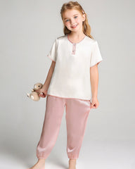 Ensemble pyjama en soie à manches courtes pour fille