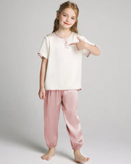 Ensemble pyjama en soie à manches courtes pour fille