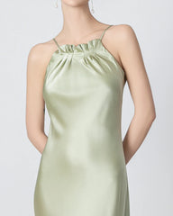 Robe Maxi en Soie à Col Halter