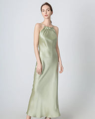 Robe Maxi en Soie à Col Halter