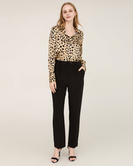 Pantalon Droit Sculpté en Soie 40 Momme