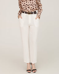 Pantalon Droit Sculpté en Soie 40 Momme