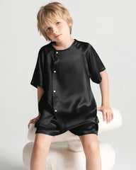 Ensemble pyjama en soie pour enfant à manches courtes et short