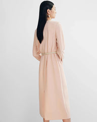 Robe en Soie de Base pour Femme avec Fente au Dos