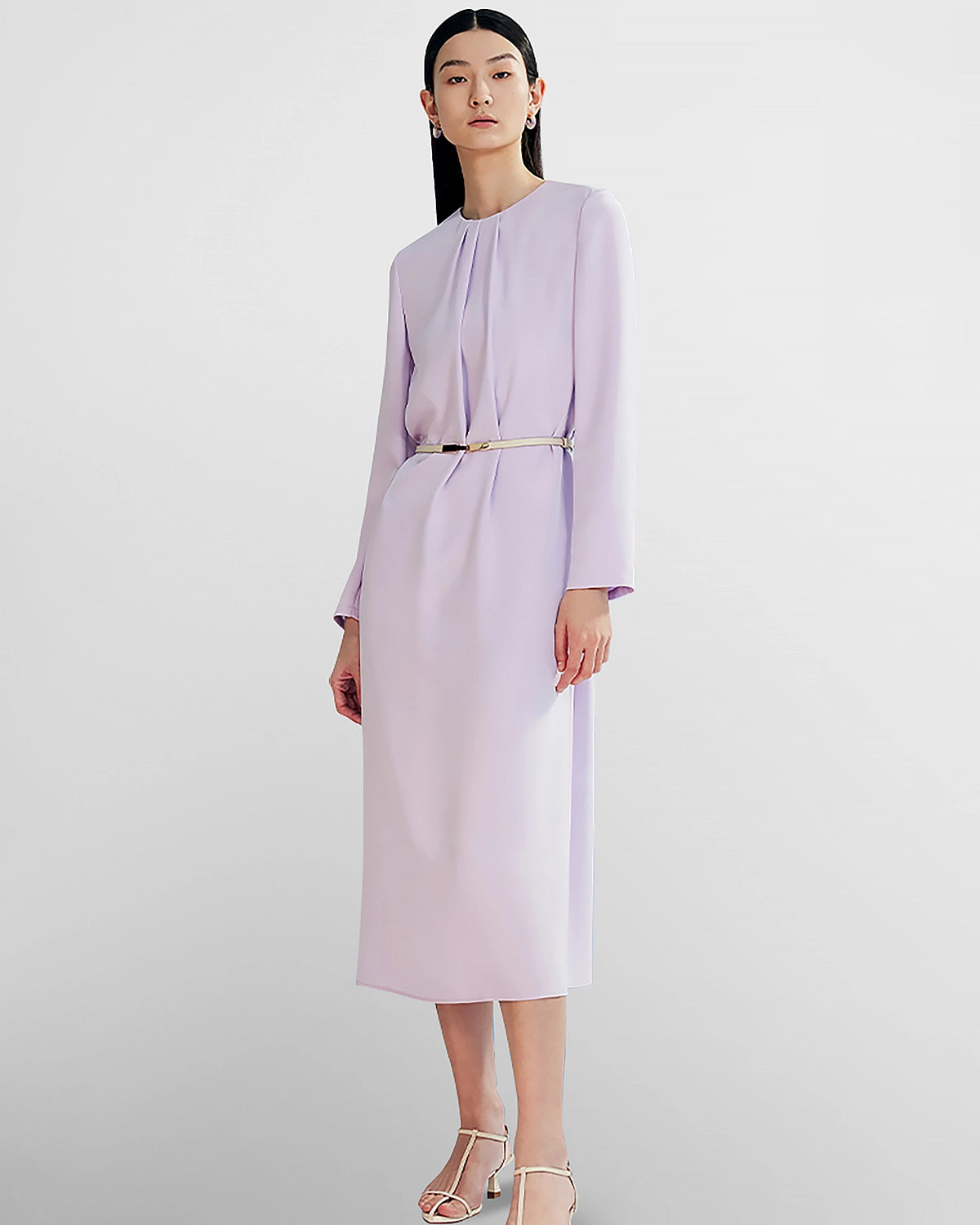 Robe en Soie de Base pour Femme avec Fente au Dos