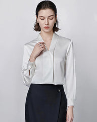 Blouse en soie à manches longues pour femme